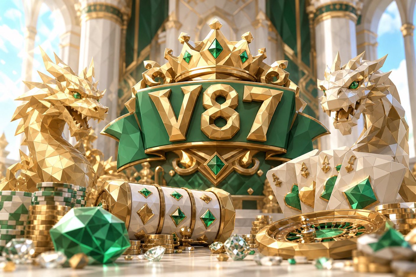 Ilustrasi koin gratis dan hadiah pendaftaran V87 untuk pemain baru